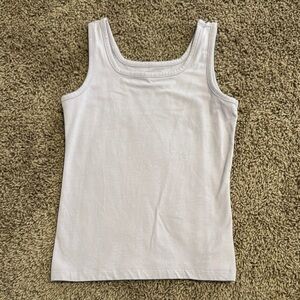 Old Navy White Fitted Sleeveless Tank Top